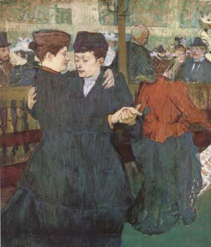 Henri de toulouse-lautrec Two Women Dancing at the Moulin Rouge (mk09) Sweden oil painting art